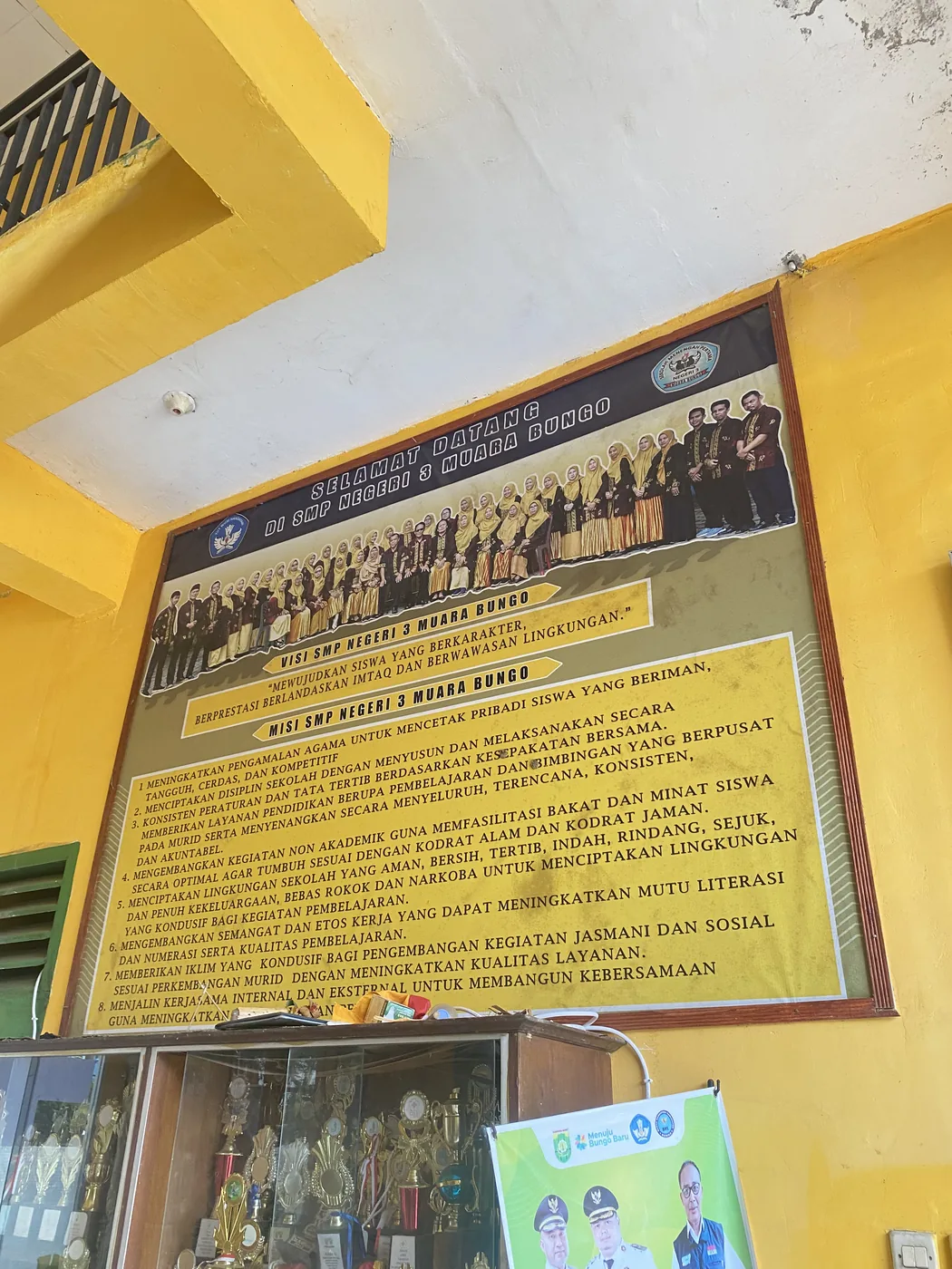 Papan profil dan sejarah SMP Negeri 3 Muara Bungo
